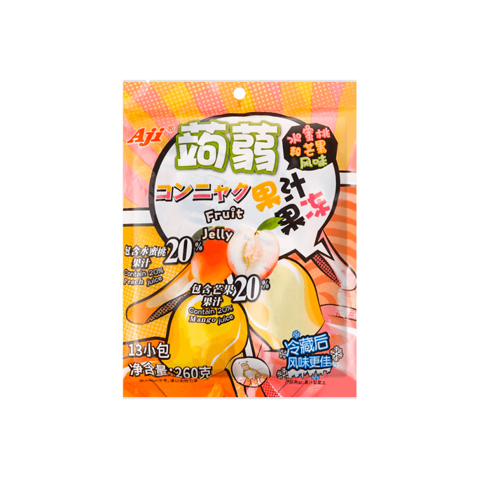 AJI 蒟蒻果汁果凍 水蜜桃口味+芒果味 260g