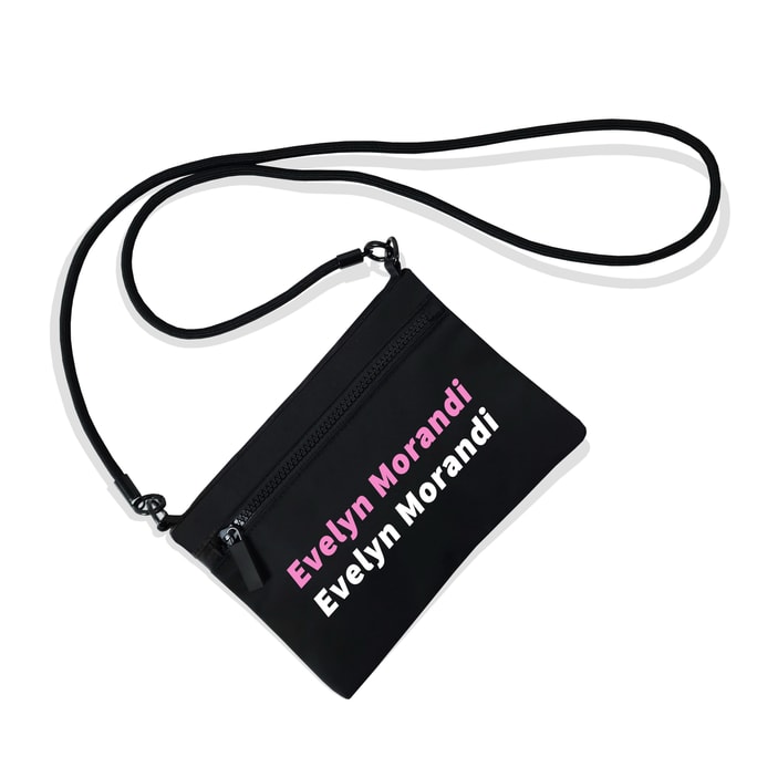 EvelynMorandi designer's new printed small square bag, daily shoulder crossbody phone bag, ID bag (Logo printed in pink)1 pcs