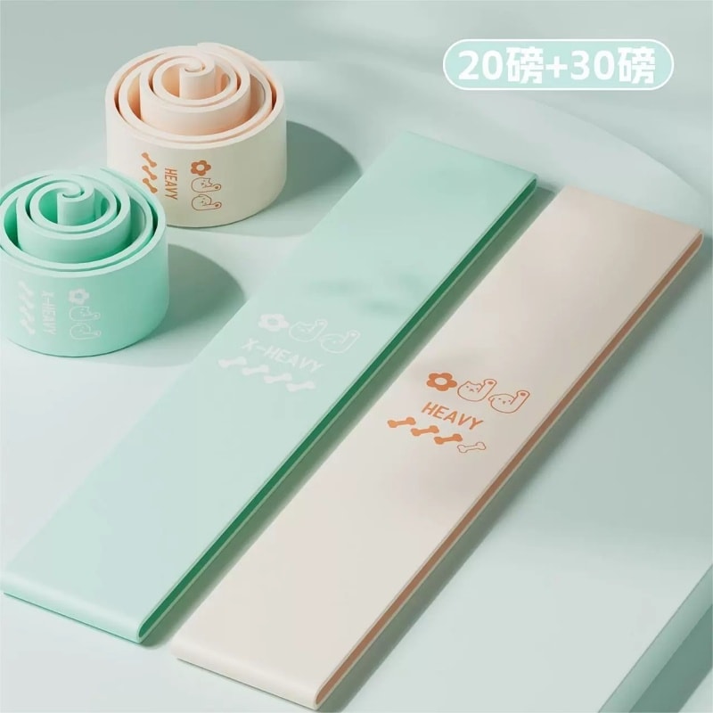 親太太 健身翹臀圈彈性瑜珈彈性帶翹臀圈健身女練臀翹臀神器拉伸阻力帶練深蹲訓練拉力帶 米色 20磅 一個裝