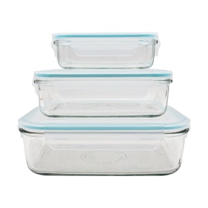 Glass Food Container Set, 13.5 fl oz, 33.5 fl oz, 66.95 fl oz