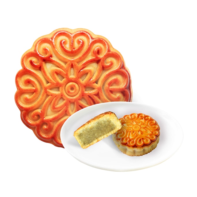 【中秋限定新フレーバー】エンディアン 広東風 西湖龍井月餅 80g 【新中国茶月餅】【香ばしく、しつこくない】