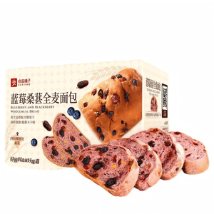 【中国直邮】 良品铺子 蓝莓桑葚全麦面包 早餐面包 低脂轻食 吐司零食 295克*1箱