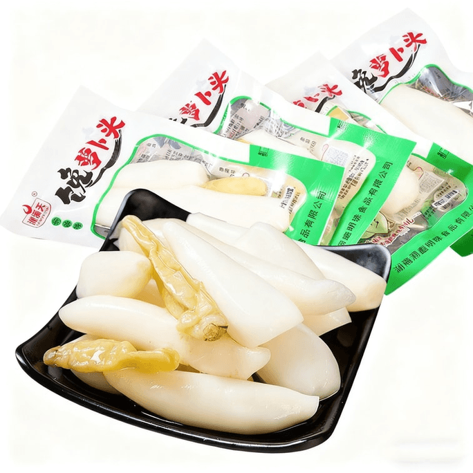  湘满天 水晶馋萝卜头即食 25g *5包 甜辣泡椒萝卜头解馋 下饭菜 