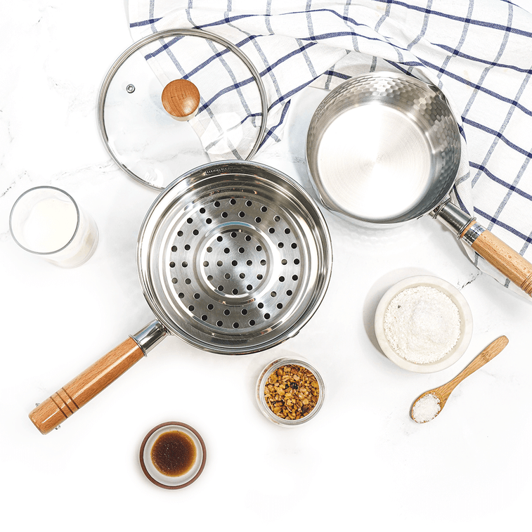 Stainless Steel Yukihira Pan With Steamer, 7.1 inch 4