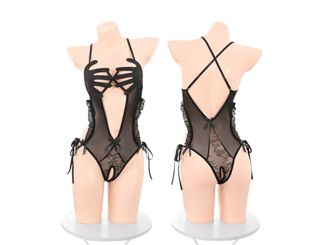 Do not "look" at the crotchless bodysuit set no need to take off  temptation sexy lingerie sexy pure desire - Yami.com