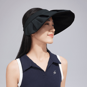 BENEUNDER蕉下 女士百褶贝壳黑胶防晒帽子 夏季遮阳帽 防晒防紫外线  漫暮黑55-58cm