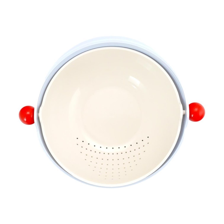 二層式回転式野菜洗いかご キッチン水切りかご ブルー 3