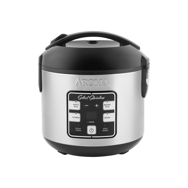 AROMA Cool-Touch Rice Grain Cooker and Food Steamer Stainless