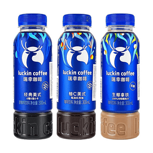 瑞幸咖啡 经典美式+柚C美式+生椰拿铁 低糖咖啡 300ml*3瓶【3种口味组合装】