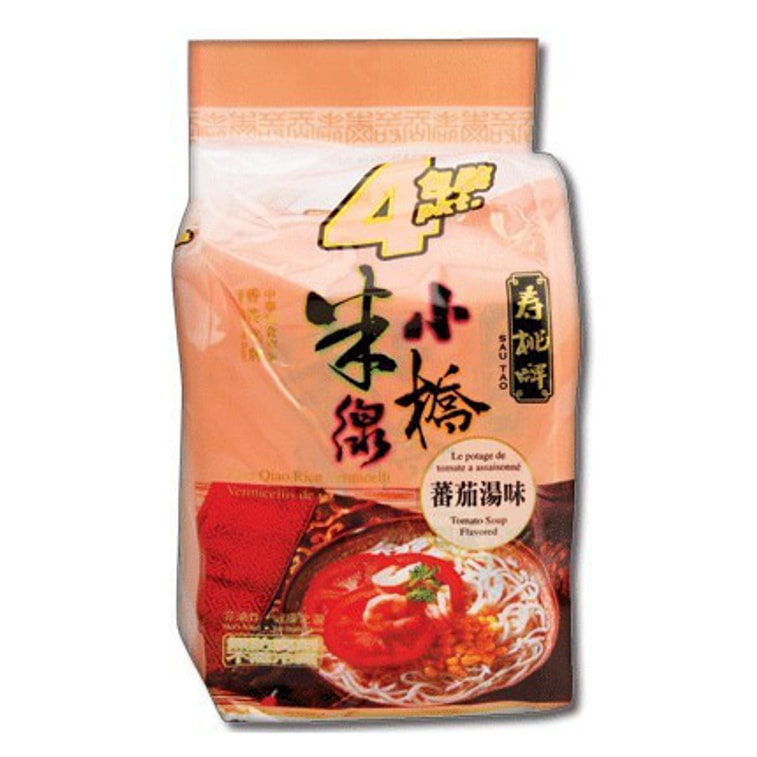香港寿桃牌 非油炸无防腐剂小桥米线 番茄汤味 4包入 860g 6