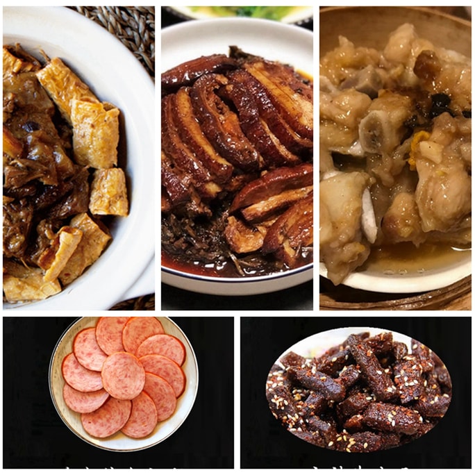 식사 계획 04 하얼빈 쑹장 소시지, 구구 매콤한 쇠고기 스트립, 리지 돼지고기 절임과 절인 야채, 리지 돼지갈비와 검은 콩 소스, 리지 쇠고기와 두부