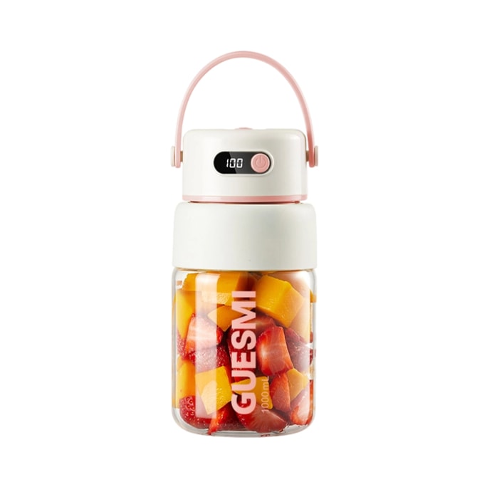 【China Direct Mail】China  Portable Glass Integrated Juicer 1000ml pink