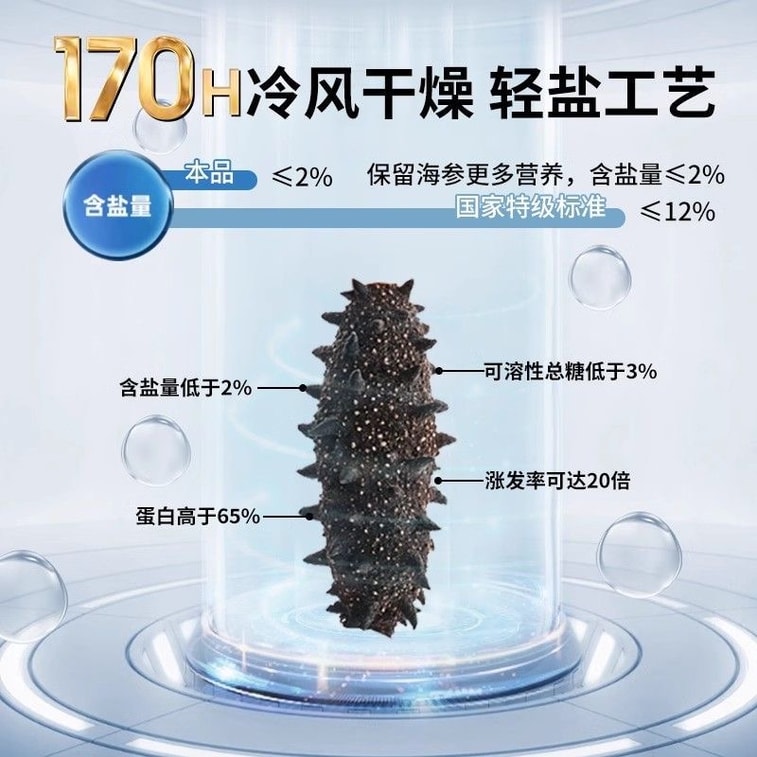 Dalian deep-sea wild sea cucumber, nutritious sea cucumber for pregnant women, dried sea cucumber, 250/box 3