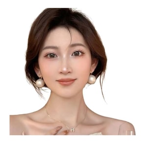 엄선된 고품질 아이템: 홍콩 스타일 레트로 과감한 진주 귀걸이, 여성용 커프 스타일, 고급스러운 니치 디자인, 유럽 및 미국 미니멀리즘 스타일 귀걸이 (1쌍)