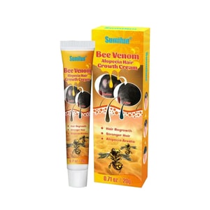 【Boost Hair Growth Fast】Bee Venom Hair Regrowth Cream 20g Tube, Bee Venom Extract, Nourish Roots, Fix Bald Spot & Thinning Hair, Use With Scalp Massage Comb Daily