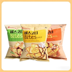 【中国直邮】 韩国 韩国乐天 进口Lotte乐天 烤面包片非油炸面包脆早餐下午茶休闲零食小吃 蒜香味70g+葱香味70g+披萨味70g各1袋
