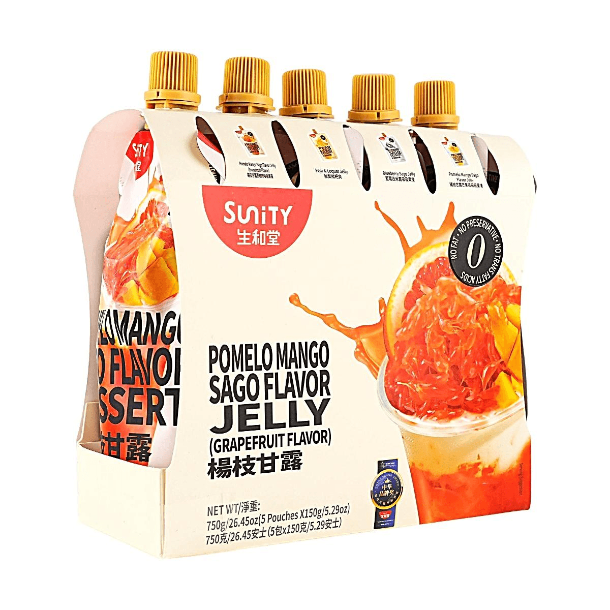SUNITY マンゴーポメロサゴスクイーズゼリー グレープフルーツ味 5個