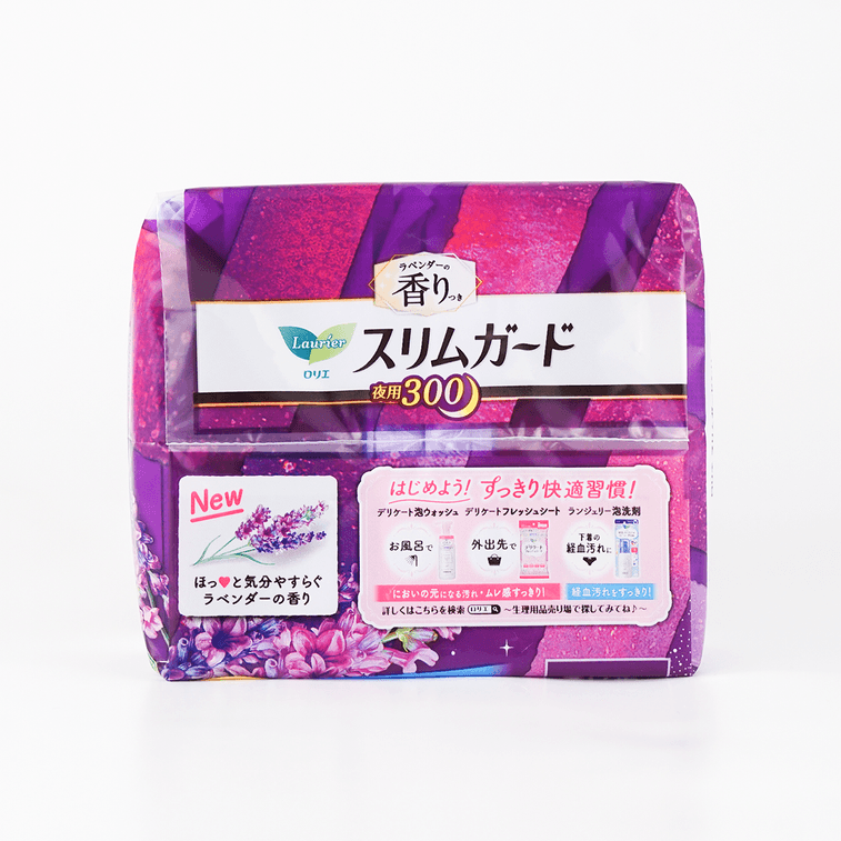 日本KAO花王 LAURIER乐而雅 薄款瞬吸薰衣草香 夜用卫生巾 30cm 14枚入 5