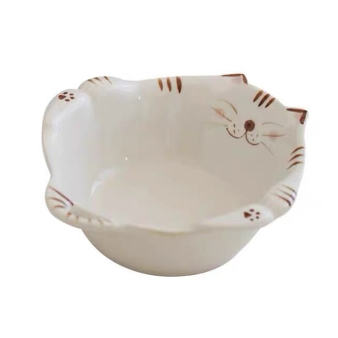 【中国直邮】PEAULEY 卡通猫咪饭碗陶瓷六寸碗 A 1 份