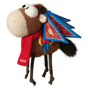 【中國直郵】 優趣優品 問童子 奮鬥玩偶 兔 毛絨玩具睡覺抱安撫公仔送人女生日新年禮物 48cm