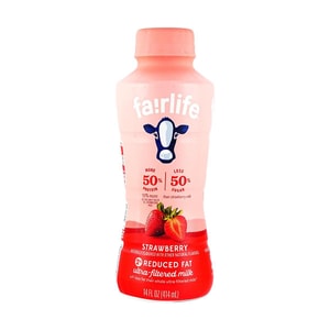 Fairlife 2% Reduced Fat Ultra-Filtered Milk, Strawberry Flavor,Lactose Free,14 fl oz【Low Sugar High Protein】