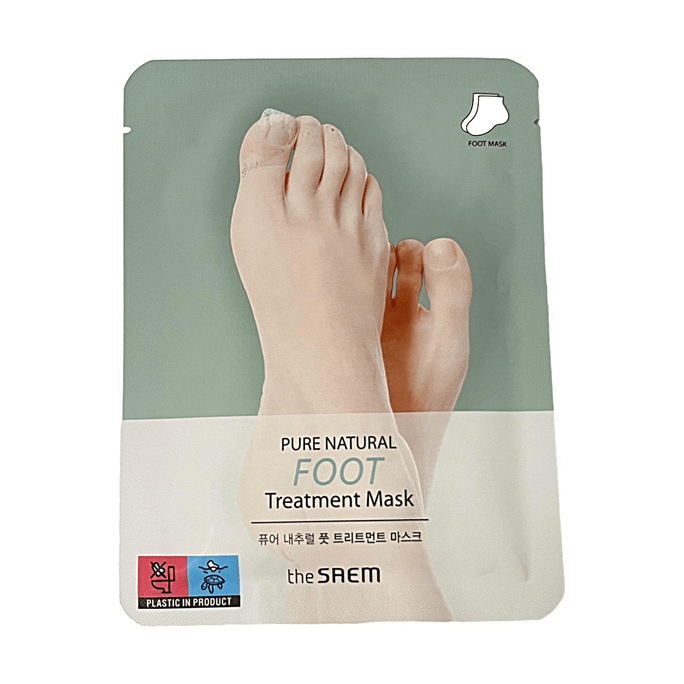Pure Natural Foot Treatment Mask 0.54oz 딥 모이스처라이징 & 부드럽게