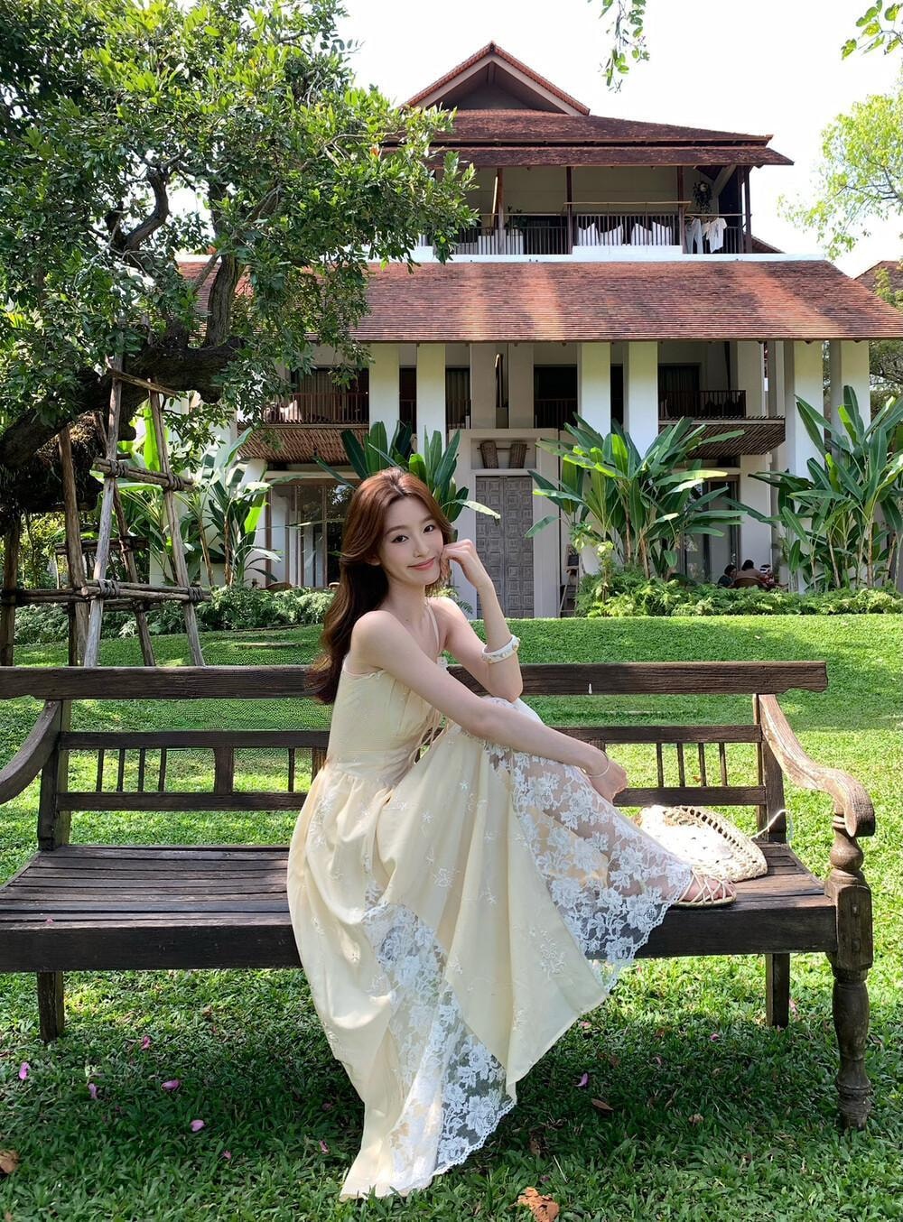 【加拿大直邮】 加拿大 SCENARIO 奶油花园少女蕾丝长裙 S-M码 黄色 米黄色 M