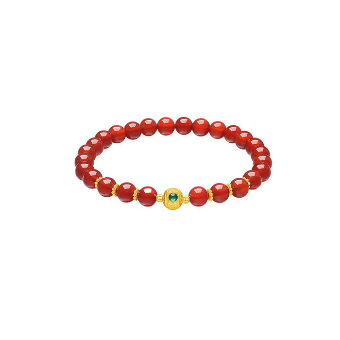 【中国直送】周六福風ゴールドビーズブレスレット レディース 17cm 女性の日 彼女へのプレゼントに最適