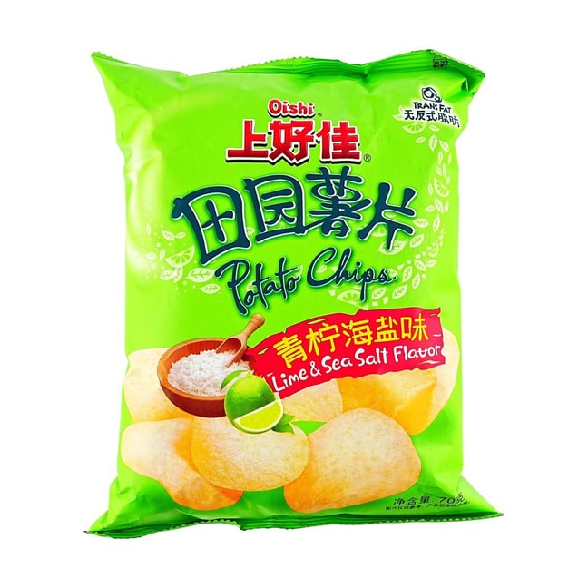 上好佳 田园薯片 青柠海盐味 70g【0反式脂肪】