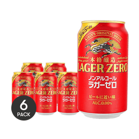 Lager Zero Non-Alcoholic Beer Flavored Drink, 11.83 fl oz *6【6 Packs】【ALC.0.00%】