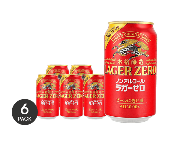 KIRIN Lager Zero Non-Alcoholic Beer Flavored Drink, 11.83 fl oz *6