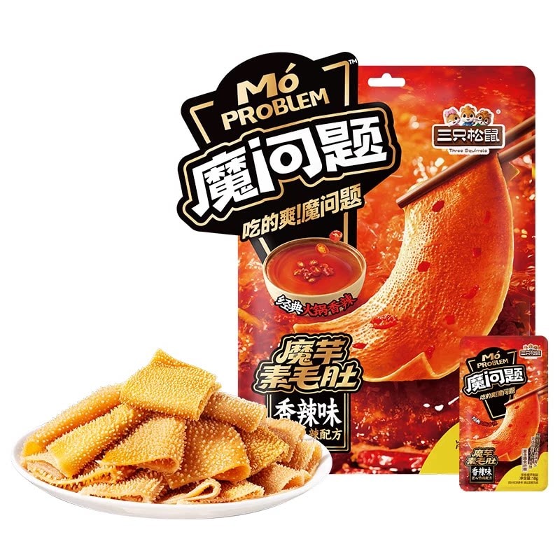 中国直邮】 三只松鼠魔问题魔芋素毛肚休闲办公零食美味畅销192g/盒- Detail