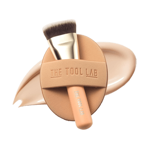 All Day Fitting Duo Matt Foundation Brush and Puff Set【Ultra Adhesion】【Matte Finish】【Quick Makeup】【Happyrim's Pick】