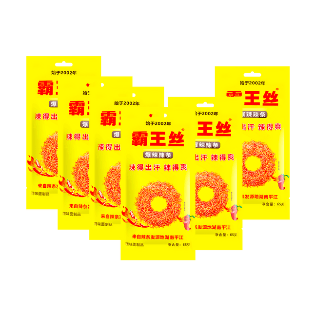 玉峰 霸王丝 爆辣辣条 最经典的记忆 65g*6袋【童年回忆】