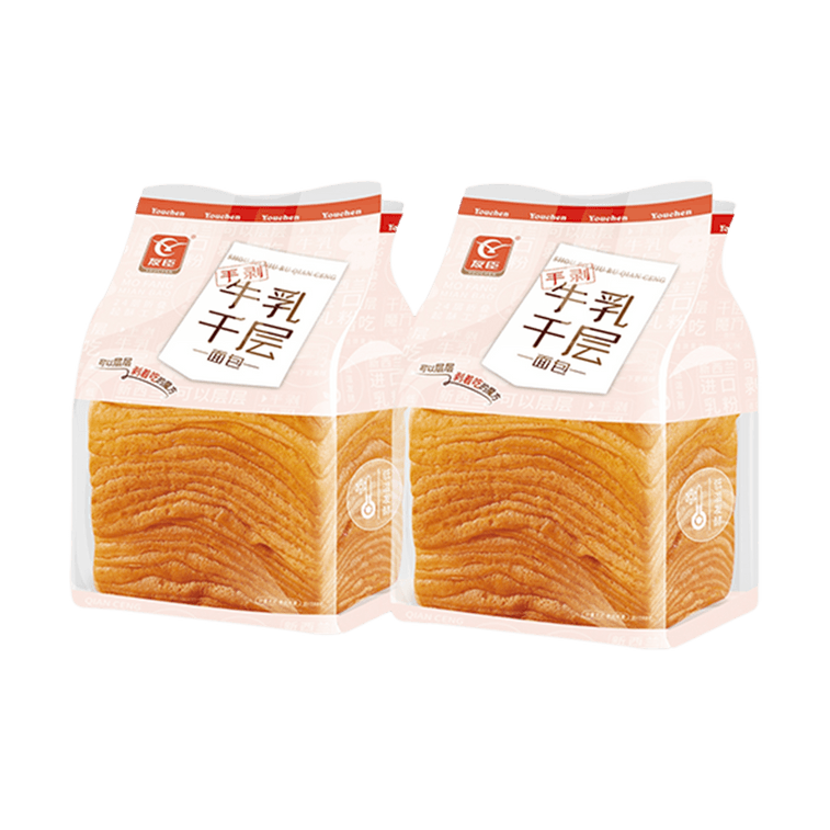 友臣 手剥牛乳千层面包 魔方翻页吐司 2kg【24层折叠起酥】【整箱约23枚】 4