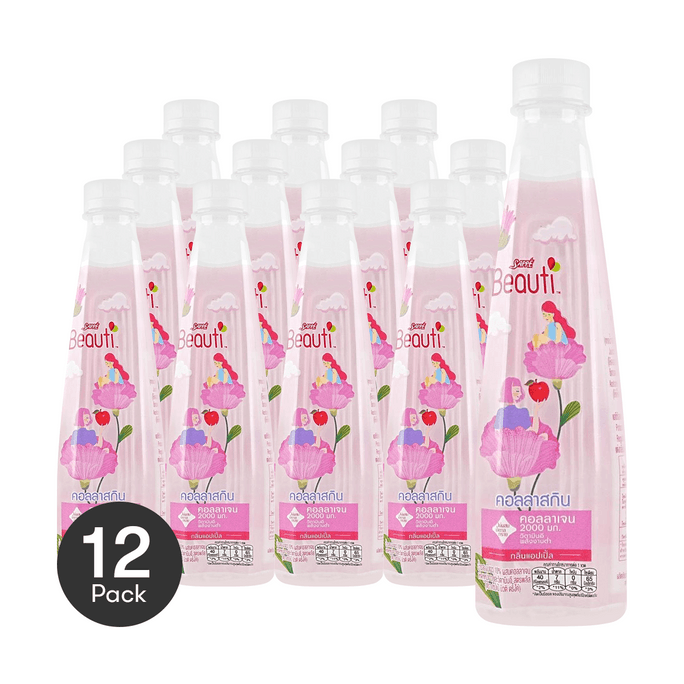 Collagen Brightening Skin Drink,Apple Flavor, 12.17 fl oz*12【12 Packs】