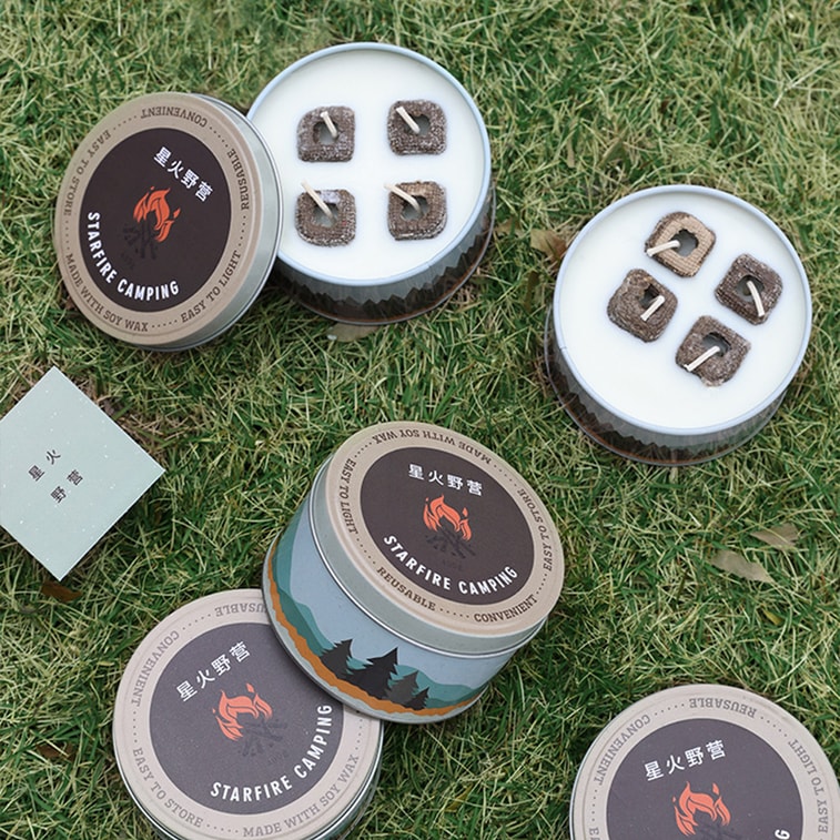 【中国直邮】 HSPM 蜡烛应急持久户外野火室外露营火罐便携大豆蜡罐装 野营户外蜡烛-单个 1份 6