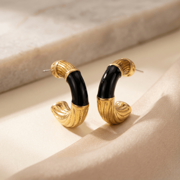 Fancy Jasmine 美拉德黑红珐琅复古耳钉 秋冬必备 点亮穿搭 日常通勤 每一眼都是高级感  【附赠Facny Jasmine高端抽拉悬浮首饰盒】1对 6