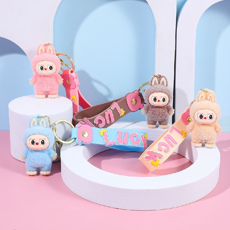 中国からの直送]Cornetto フロック加工 ラブブキーホルダー 人形