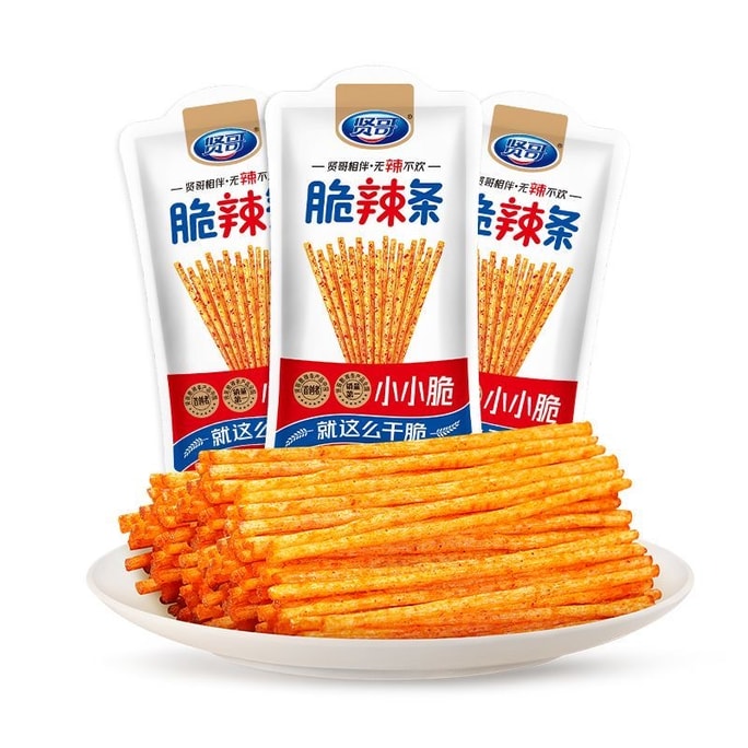 仙歌スパイシーストリップ、クリスピースパイシーストリップ、14g*5パック、香りがよく、スパイシーで、クリスピーな、満足できるスパイシースナック。