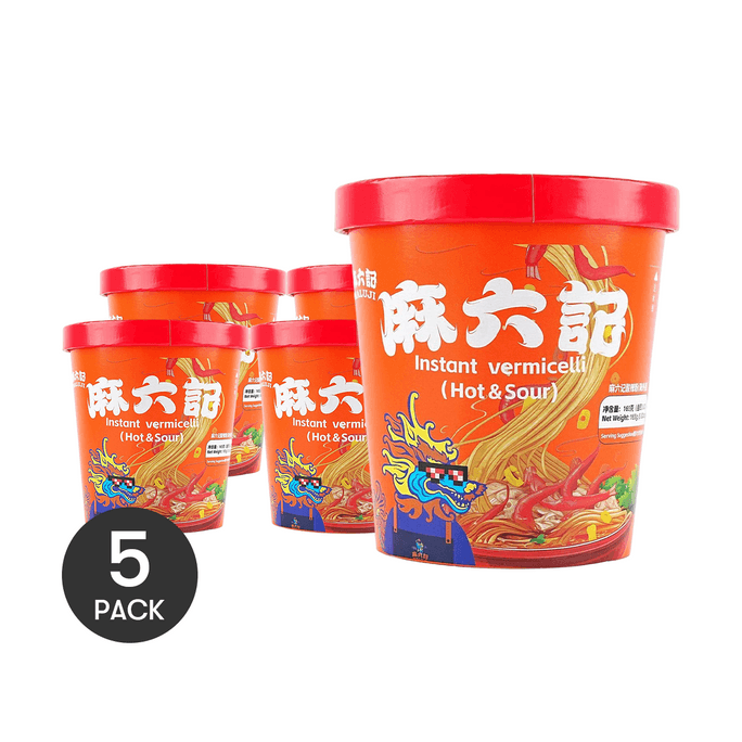 麻六记 酸辣粉冲泡速食干粉 海外版 165g *5【5份超值装】【速食天花板】