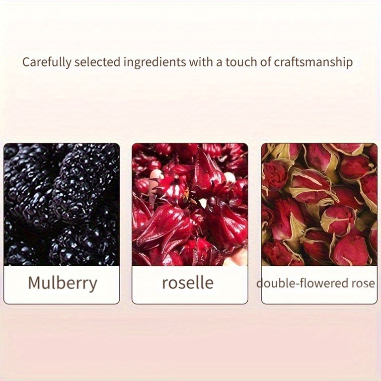 【Expédition directe du Canada】 Thé à l'hibiscus, mûre et rose 100g (5g x 20 sachets) Riche en anthocyanes + Vitamine C, une tasse par jour pour une peau lumineuse, thé de l'après-midi aux fruits et fleurs, cadeau de fête, mélange de sachets de thé 3