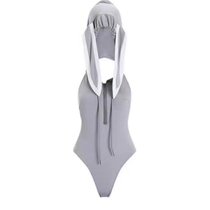 【紐約直郵】Bella’s Fantasy可愛兔女郎黑色蝴蝶結連身衣套裝 開襠暗扣 帶兔兔髮箍 黑白色 均碼