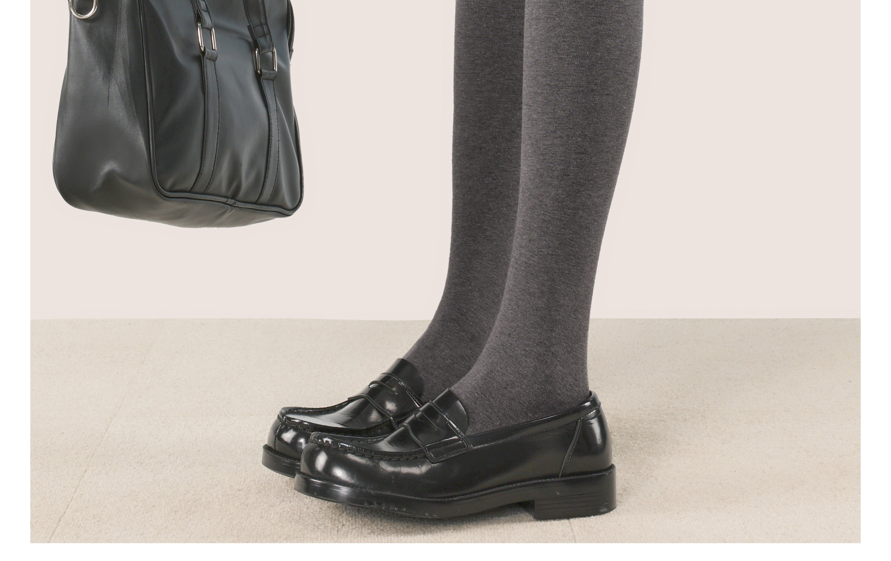 【中國直郵】 爪哇島 蝴蝶結褲襪 加絨保暖 灰色 1條裝