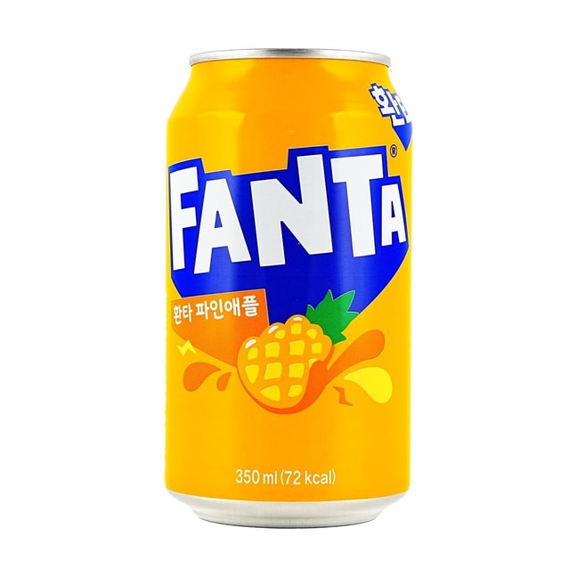 韩国可口可乐 芬达 菠萝味汽水 350ml【0咖啡因】