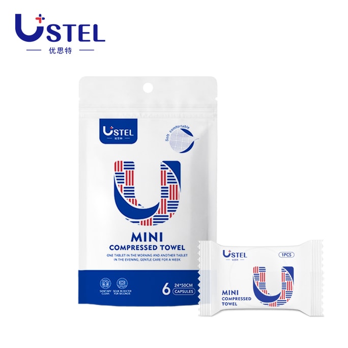 Ustel Mini Compressed Towel 6pcs/bag