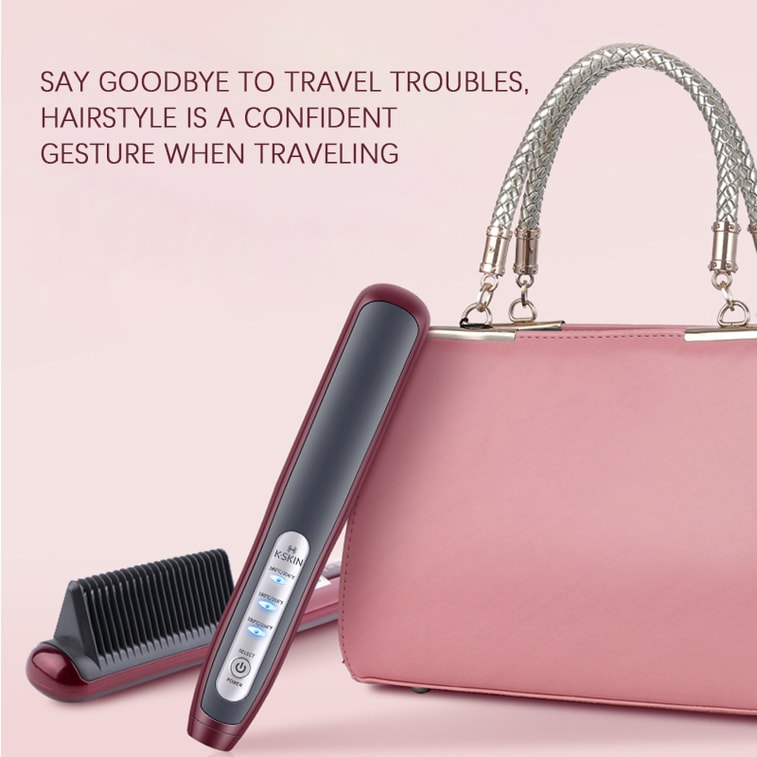 K·SKIN金稻 两用直发梳夹板 家用直卷卷发棒 不伤发小直板夹KD388B红色 1台 3