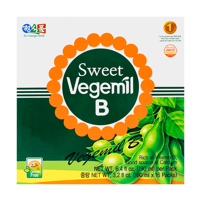 Sweet Vegemil B Soymilk Sweet 190ml*16packs