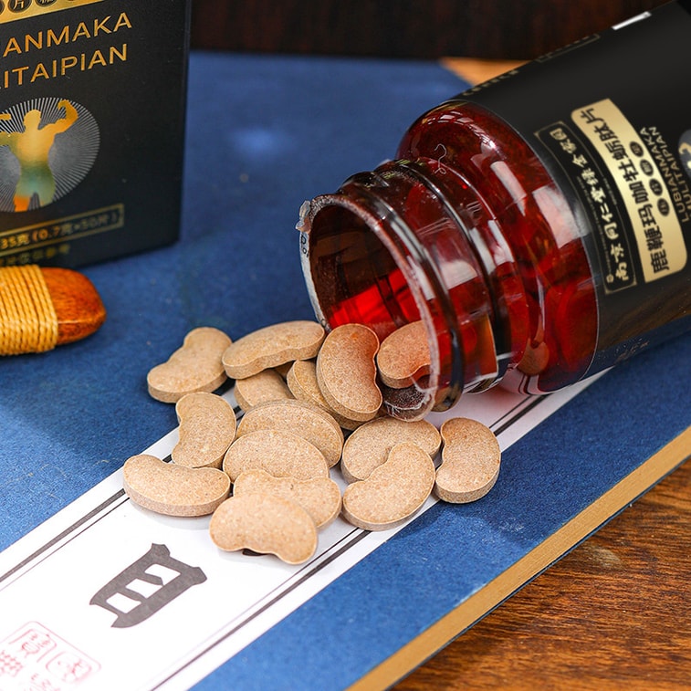 난징 통런탕 사슴뿔, 마카, 굴 펩타이드 정제, 인삼, 마카, 호장근, 두충, 수꽃 추출물 함유 신장 보양 및 양기 강화 정제 35g/병 (0.7g x 50정) 3