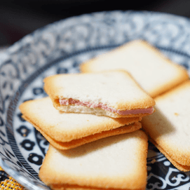 Strawberry Chocolate Langue De Chat Sandwich Cookies,15 Pieces, 4.76oz [Dessert Gift Set]